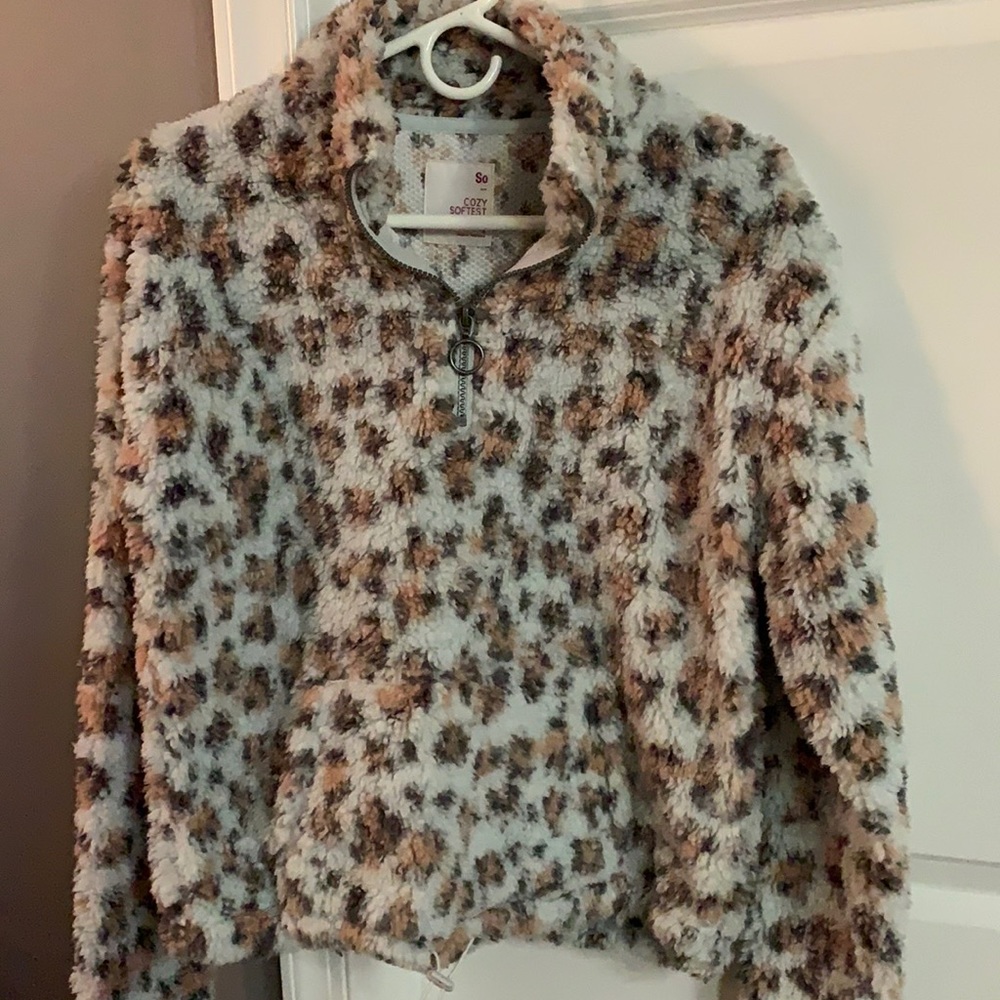 Sherpa drawstring sweater